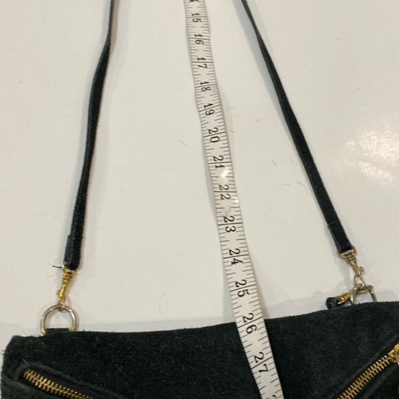 Vintage Black Studded Fringe Crossbody Suede Bag - Picture 14 of 14